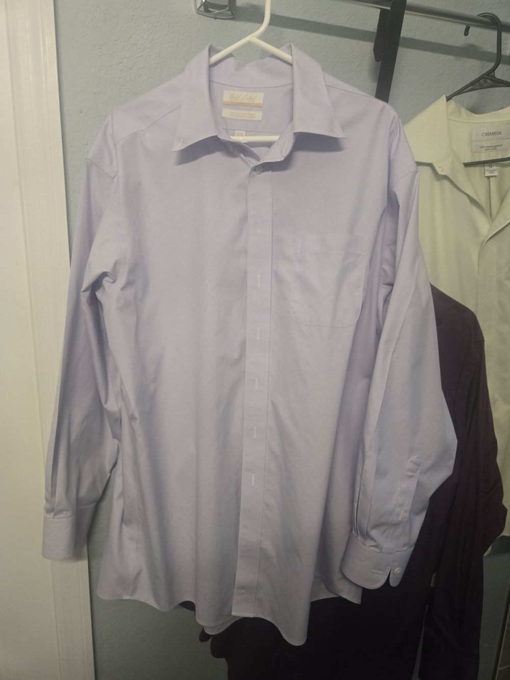 Mens lilac printed dress shirt